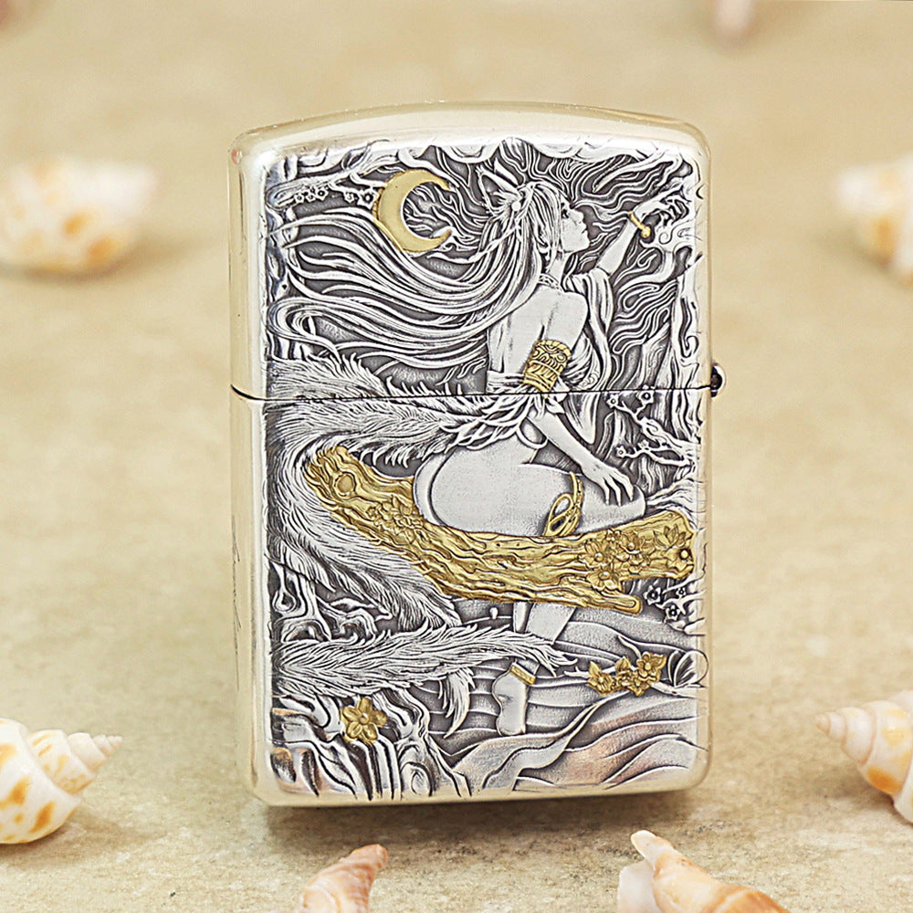 Zippo 'Nine-Tailed Fox Spirit' Deep Carve Two-Tone - DS119