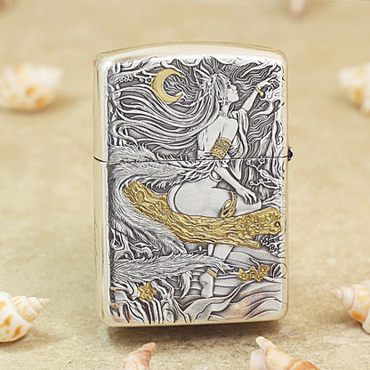 Zippo 'Nine-Tailed Fox Spirit' Deep Carve Two-Tone - DS119