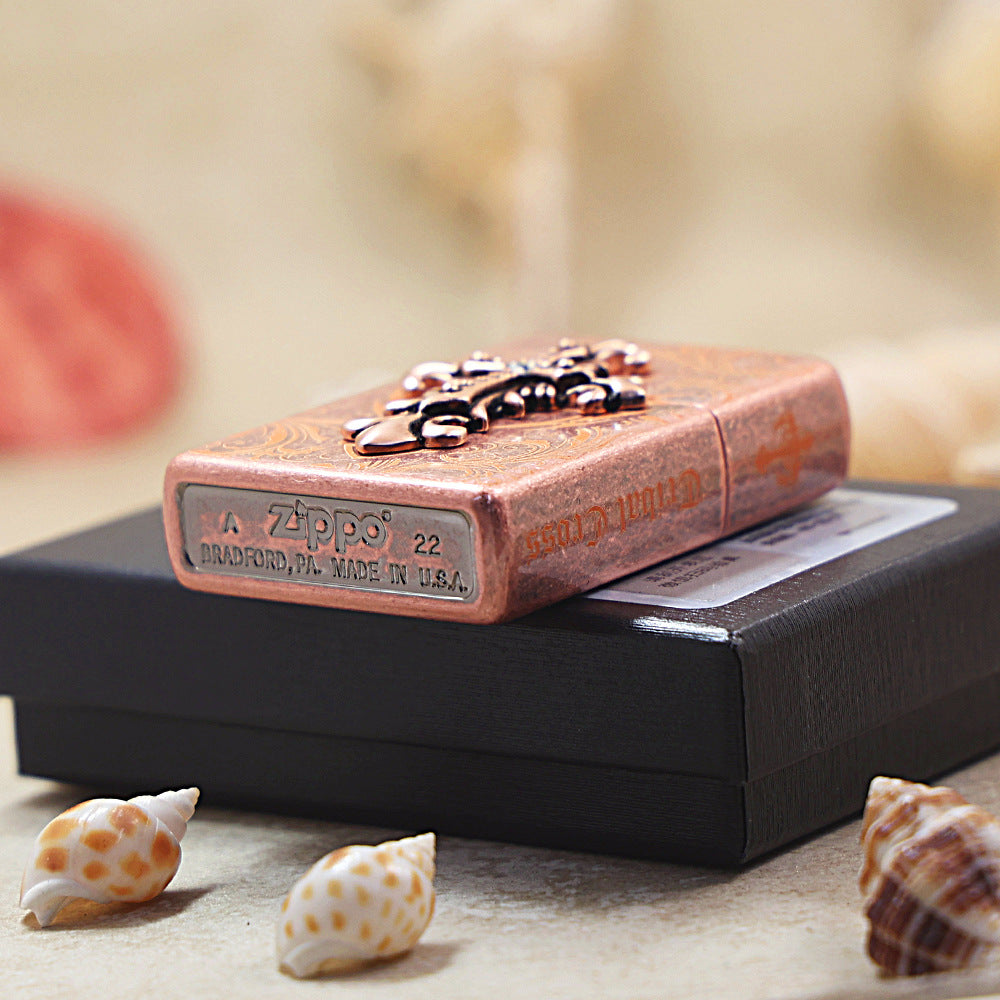 Zippo Ornate Cross Antique Copper - KR07