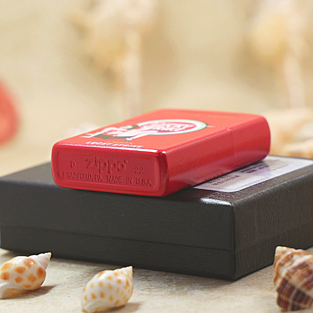 Zippo Red Matte Color-Printed Lucky Strike Pin-Up Girl - CS09