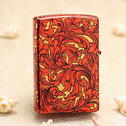 Zippo Red and Gold Color Printed Large Arabesque Pattern - CS08