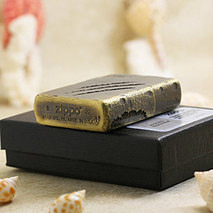 Zippo Rustic Brass Deep Carved Claw Marks - CC114