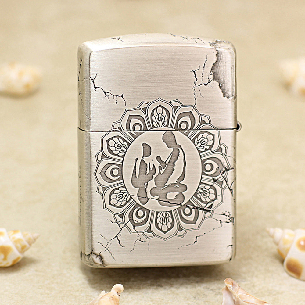 Zippo Silver-Plated 'Enlightenment Buddha' with Gold Accents - DS149