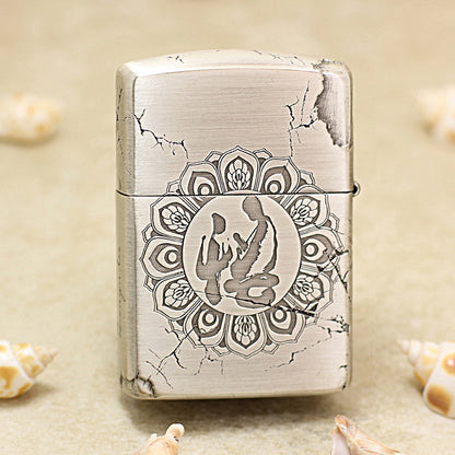 Zippo Silver-Plated 'Enlightenment Buddha' with Gold Accents - DS149
