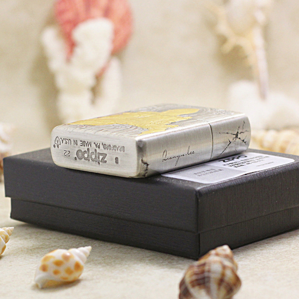 Zippo Silver-Plated 'Enlightenment Buddha' with Gold Accents - DS149