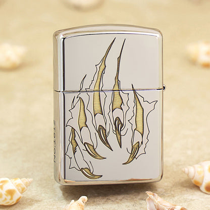 Zippo Silver Deep Carved Ferocious Tiger Head in Waves - SC31