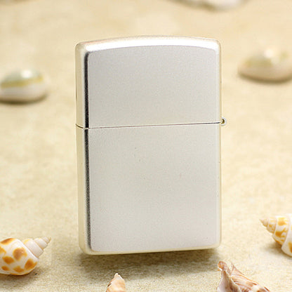 Zippo Silver Matte Color Printed Lucky Strike Black and Red Pin-Up - CS30