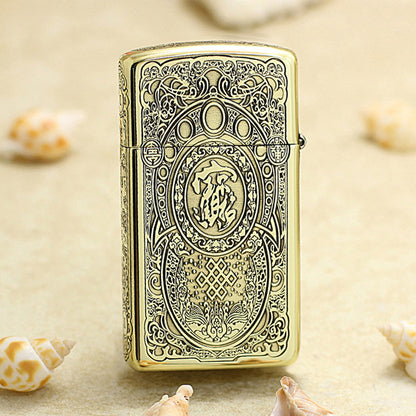 Zippo Slim Antique Brass Wealth-Attracting Pi Xiu - CC50
