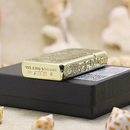 Zippo Slim Antique Brass Wealth-Attracting Pi Xiu - CC50