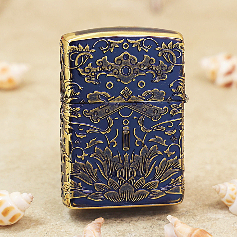 Zippo Smoked Blue Ruyi Peony Limited Edition - CC54