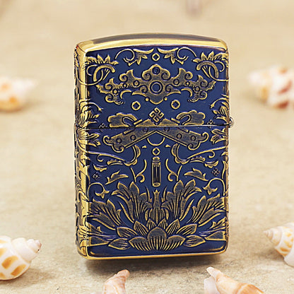 Zippo Smoked Blue Ruyi Peony Limited Edition - CC54