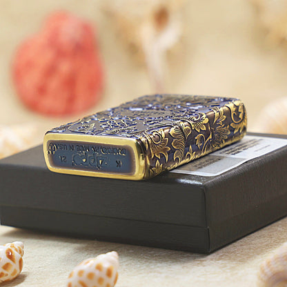 Zippo Smoked Blue Ruyi Peony Limited Edition - CC54