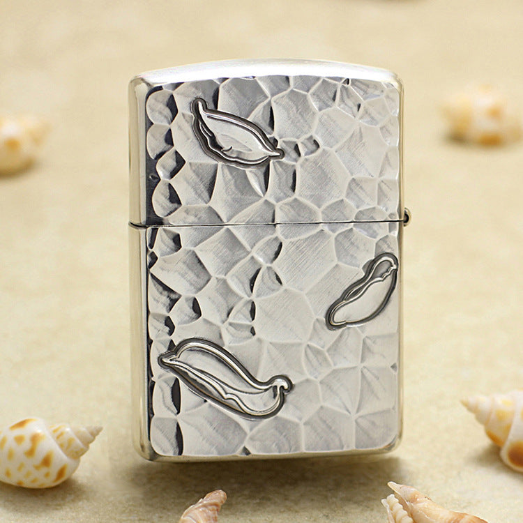 Zippo Textured Silver Plated Relief Carved Guanyin Bodhisattva - SC14