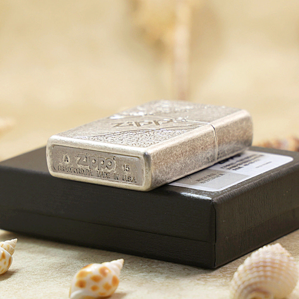 Zippo Tribal Logo Antique Silver - KR09